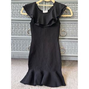 NWOT Milly Minis black knit flounce dress, Sz 10 , $225 B36
